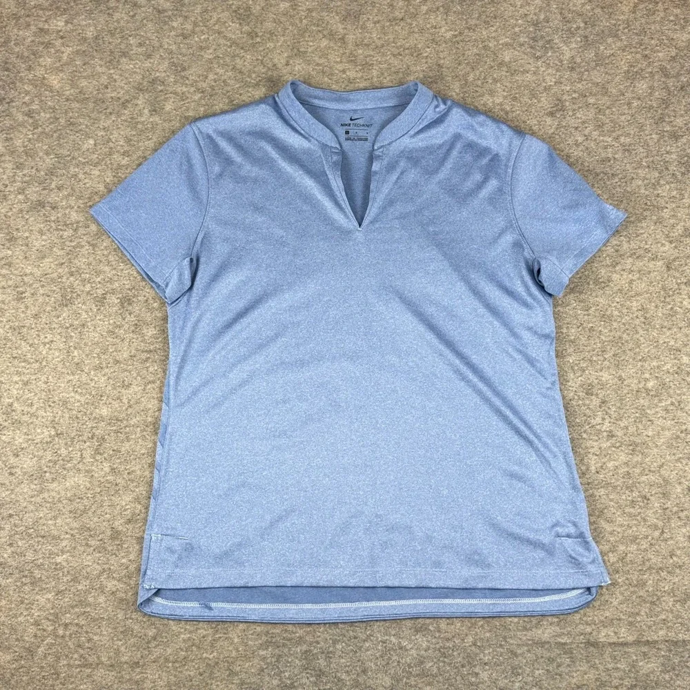 Nike TechKnit Cool Golf Polo Shirt Polyester Blue Womens Large L